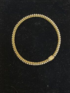 Mignon Faget Pearl Gold-Plated Halo Bangle, Size M, worn twice